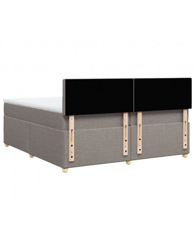 Giroletto a Molle con Materasso Tortora 200x200 cm in Tessuto