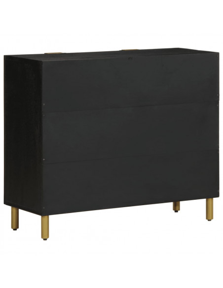 Credenza Nera 90x33x75 cm in Legno Multistrato