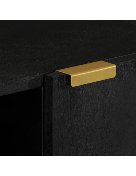 Credenza Nera 90x33x75 cm in Legno Multistrato
