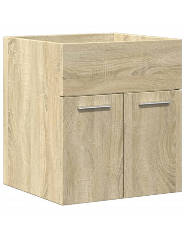 Set Mobili da Bagno 3 pz Rovere Sonoma in Legno Multistrato