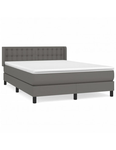 Giroletto a Molle con Materasso Grigio 140x190 cm in Similpelle