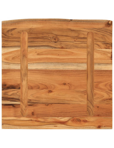 Mensola a Muro 40x40x2,5cm Quadrata Massello Acacia Bordi Vivi