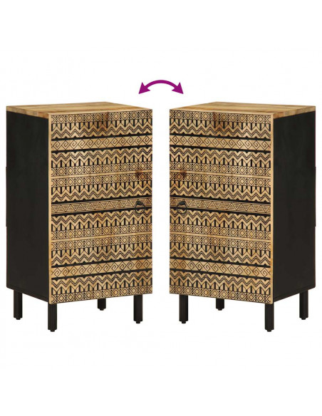 Credenza 40x33,5x75 cm in Legno Massello di Mango Grezzo