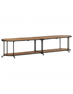 Mobile Porta TV 200x42x40 cm in Legno Massello di Acacia 2