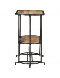 Tavolo Consolle 110x42x76 cm in Legno Massello Grezzo di Mango 2