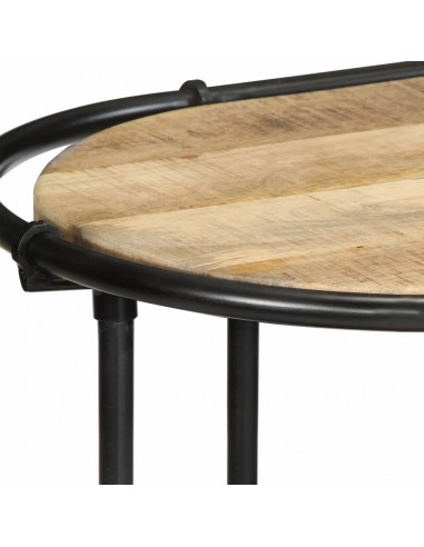 Tavolo Consolle 110x42x76 cm in Legno Massello Grezzo di Mango