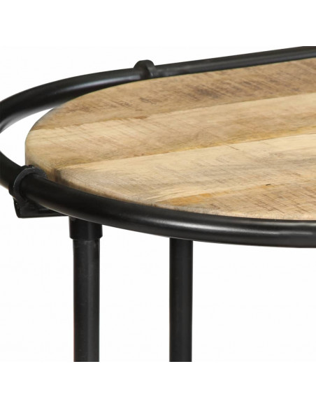 Tavolo Consolle 110x42x76 cm in Legno Massello Grezzo di Mango