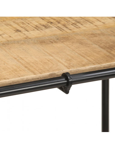 Tavolo Consolle 110x42x76 cm in Legno Massello Grezzo di Mango