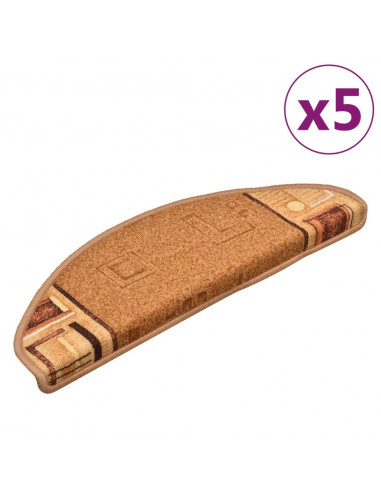 Tappetini per Scale Autoadesivi 5 pz 65x21x4 cm Beige