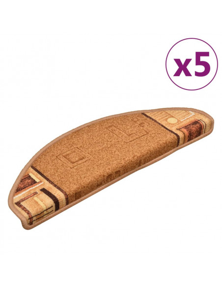 Tappetini per Scale Autoadesivi 5 pz 65x21x4 cm Beige