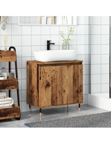 Mobile da Bagno Legno Antico 58x33x60 cm in Truciolato