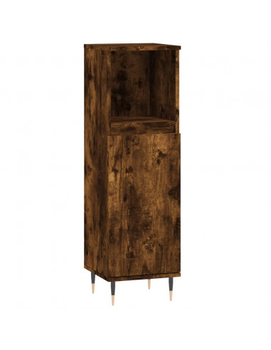 Set Mobili da Bagno 3 pz Rovere Fumo in Legno Multistrato