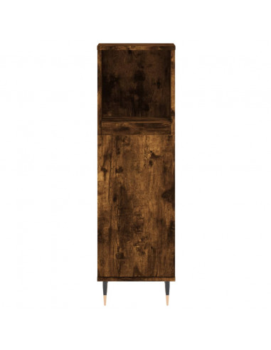 Set Mobili da Bagno 3 pz Rovere Fumo in Legno Multistrato
