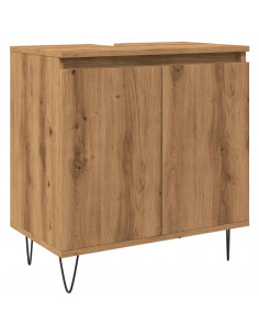 Mobile da Bagno Rovere Artigianale 58x33x60 cm in Truciolato 2