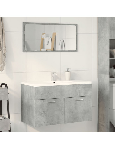 Mobile Lavabo Bagno Grigio Cemento 90x38,5x46 cm Multistrato