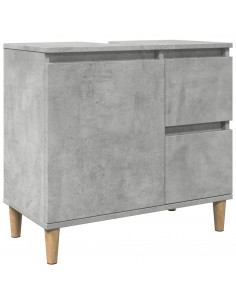 Mobile Lavabo da Bagno Grigio Rovere 65x33x60 cm in Truciolato 2