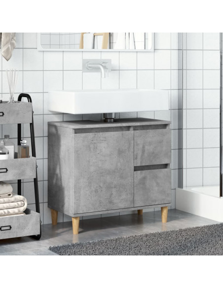 Mobile Lavabo da Bagno Grigio Rovere 65x33x60 cm in Truciolato