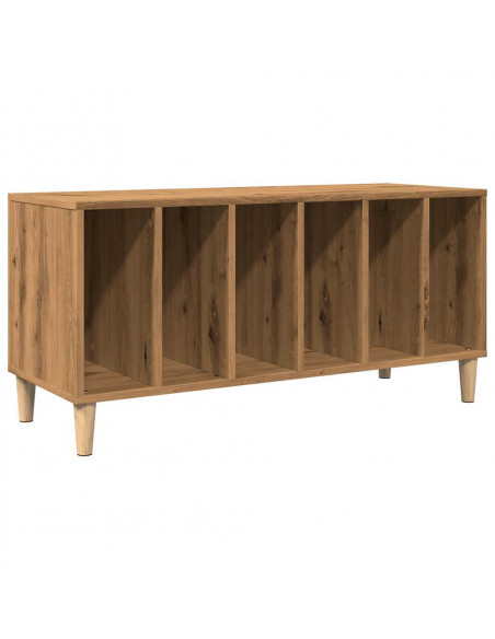 Mobile Porta Dischi Rovere Artigianale 100x38x48 cm Multistrato