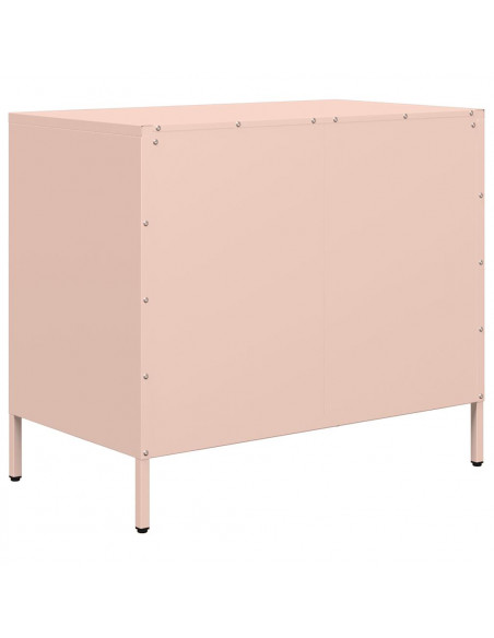 Credenza Rosa 68x39x58,5 cm in Acciaio Laminato a Freddo
