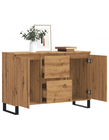Credenza Rovere Artigianale 104x35x70 cm in Legno Multistrato