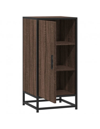 Credenza Rovere Marrone 35,5x35x76 cm in Truciolato e Metallo