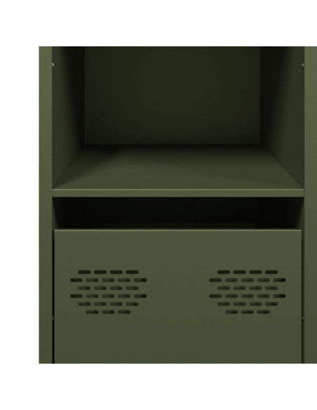 Credenza Verde Oliva 101,5x39x73,5 cm Acciaio Laminato a Freddo
