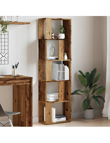 Libreria Legno Antico 45x24x159 cm in Legno Multistrato