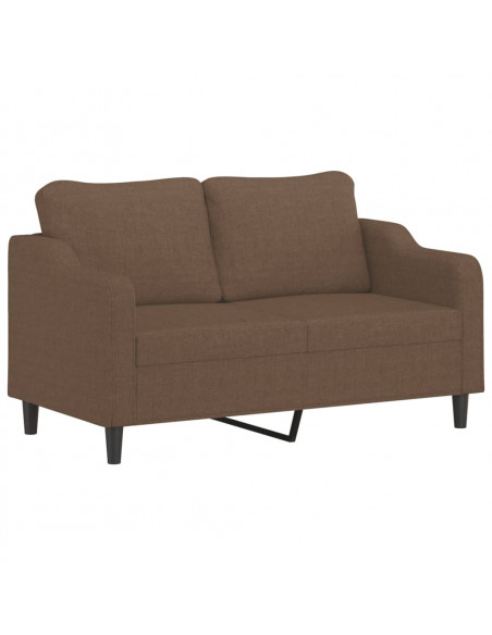 Set di Divani 3 pz con Cuscini Marrone in Tessuto