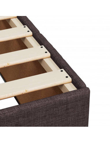 Giroletto a Molle con Materasso Marrone Scuro 120x190cm Tessuto