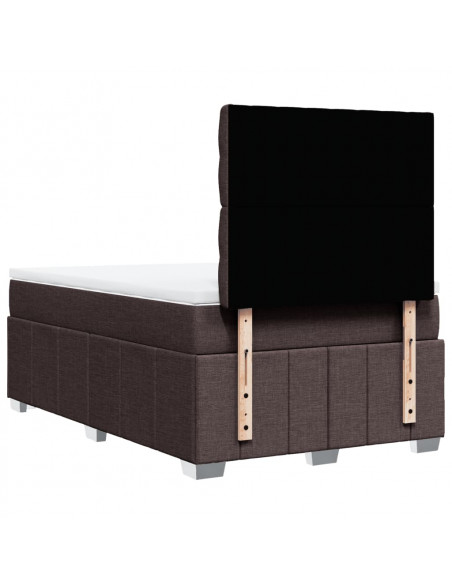 Giroletto a Molle con Materasso Marrone Scuro 120x190cm Tessuto