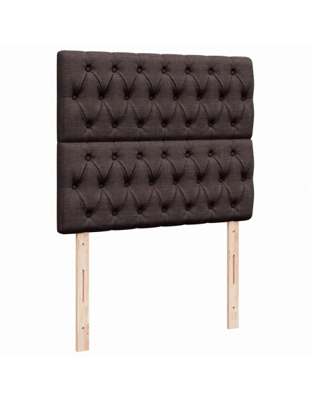 Giroletto a Molle con Materasso Marrone Scuro 120x190cm Tessuto