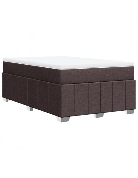 Giroletto a Molle con Materasso Marrone Scuro 120x190cm Tessuto