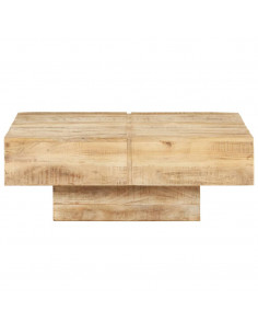 Tavolino da Caffè 80x80x28 cm in Legno Massello di Mango 2