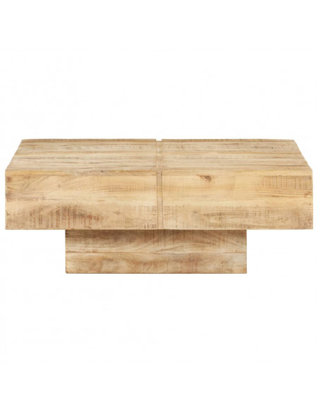 Tavolino da Caffè 80x80x28 cm in Legno Massello di Mango