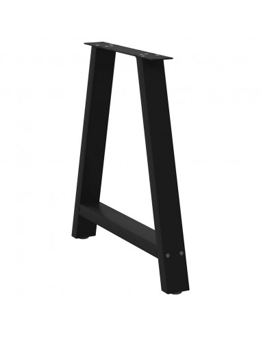 vidXL Gambe Tavolo Pranzo a Forma di A 2 pz Nero 80x(72-73) cm Acciaio