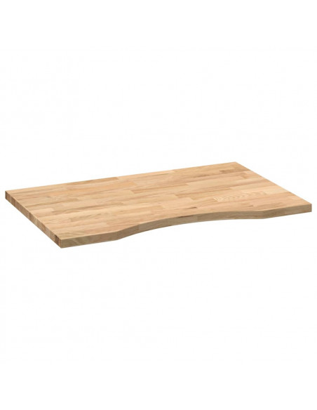 Piano Scrivania 80x50x2,5 cm Rovere Massello Non Trattato