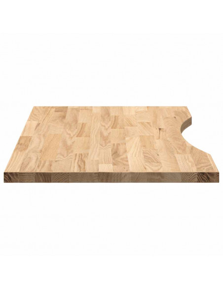 Piano Scrivania 80x50x2,5 cm Rovere Massello Non Trattato