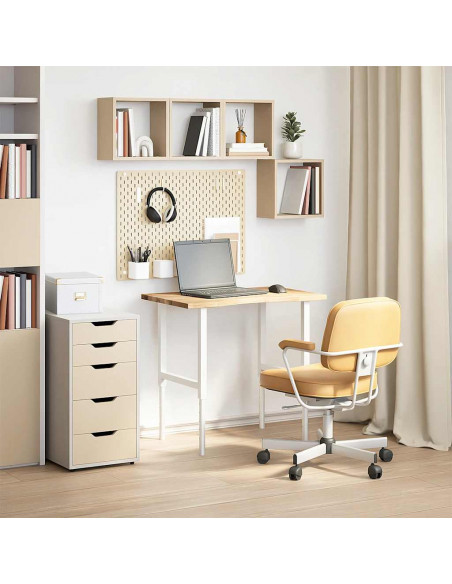 Piano Scrivania 80x60x2,5 cm Rovere Massello Non Trattato