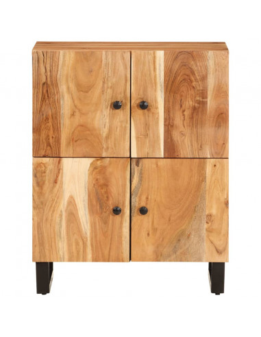 Credenza con 4 Ante 60x33x75 cm in Legno Massello di Acacia