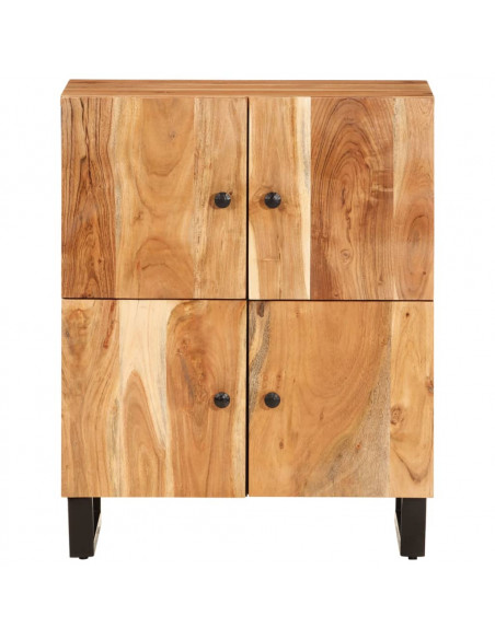 Credenza con 4 Ante 60x33x75 cm in Legno Massello di Acacia