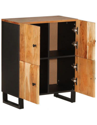 Credenza con 4 Ante 60x33x75 cm in Legno Massello di Acacia