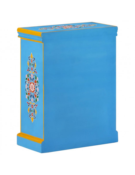 Credenza in Legno Massello di Mango Turchese Dipinta a Mano