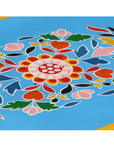 Credenza in Legno Massello di Mango Turchese Dipinta a Mano