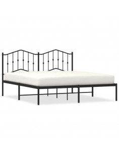 Giroletto con Testiera in Metallo Nero 160x200 cm 2