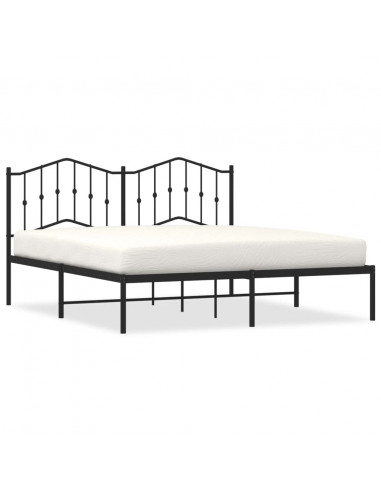 Giroletto con Testiera in Metallo Nero 160x200 cm