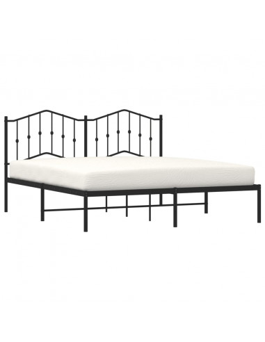 Giroletto con Testiera in Metallo Nero 160x200 cm