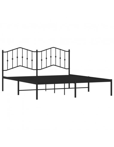 Giroletto con Testiera in Metallo Nero 160x200 cm