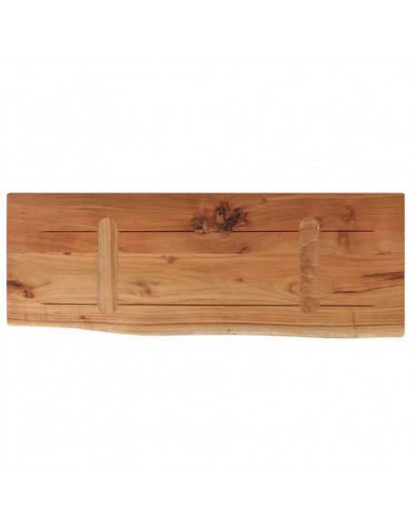 Mensola a Muro 50x20x3,8cm Rettangolare Legno Acacia Bordi Vivi