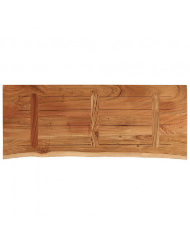 Piano Tavolo 110x40x2,5 cm Rettangolare Legno Acacia Bordi Vivi