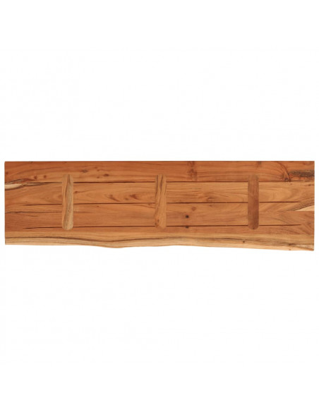 Piano Tavolo 120x40x2,5 cm Rettangolare Legno Acacia Bordi Vivi
